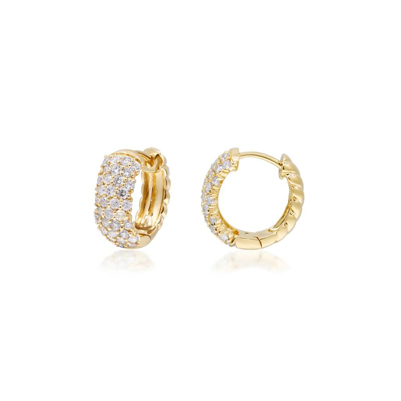 Diamond Reversible Hoop Earrings in 10K Yellow Gold &#40;1 ct. tw.&#41; – Image 2 of 3