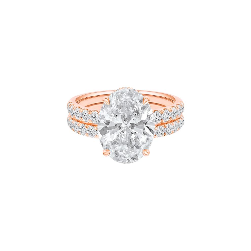 Lab Grown Diamond Oval Bridal Set in 14K Rose Gold (5 ct. tw.) – Image 1 of 5
