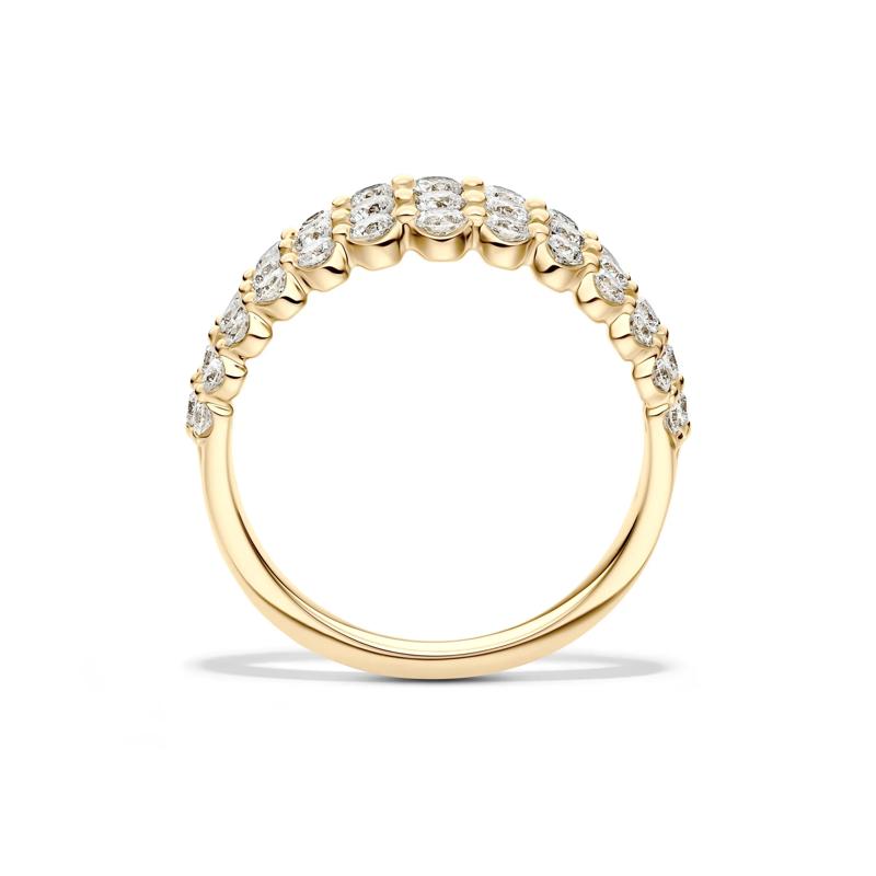 Lab Grown Diamond Three-Row Anniversary Band in 10K Yellow Gold &#40;1 ct. tw.&#41; – Image 2 of 4