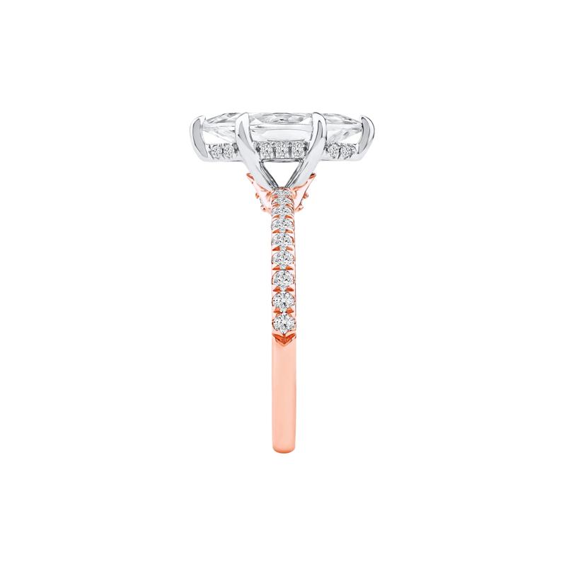 Palmer Lab Grown Diamond Marquise Engagement Ring in 14K Rose and White Gold &#40;2 7/8 ct. tw.&#41; – Image 3 of 5