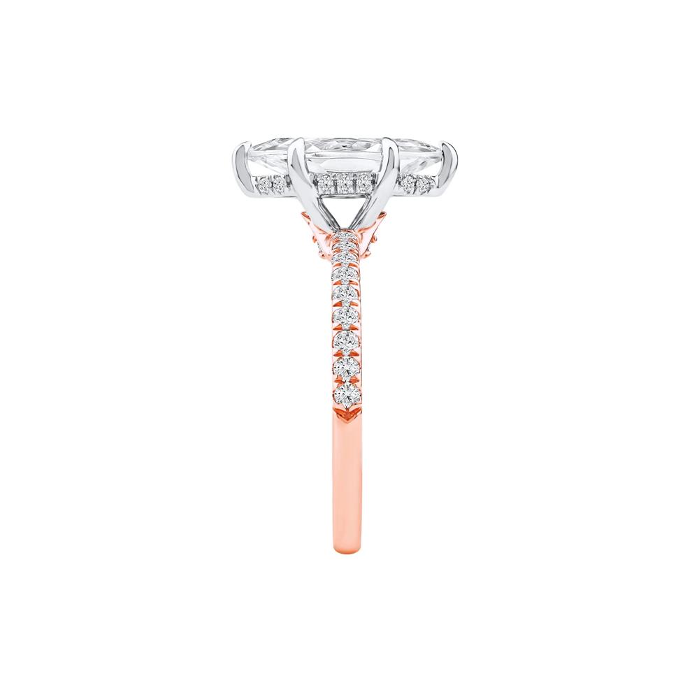 Palmer Lab Grown Diamond Marquise Engagement Ring in 14K Rose and White Gold (2 7/8 ct. tw.) – Image 3 of 5