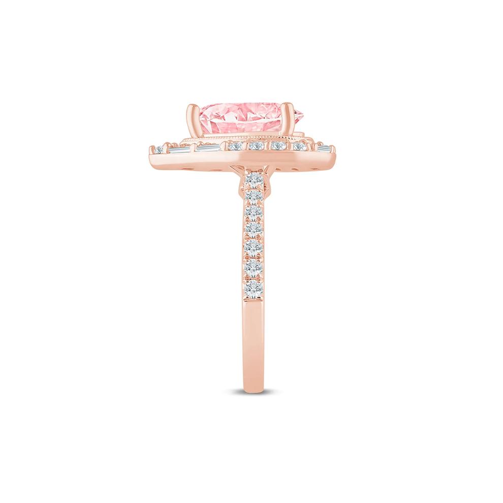 Colette Lab Grown Diamond Pink Pear-Shaped Halo Engagement Ring in 14K Rose &amp; Yellow Gold (2 ct. tw.) – Image 3 of 3
