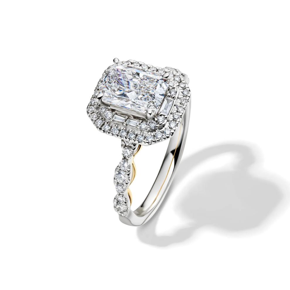 Adriana Lab Grown Diamond Engagement Ring Set in 14K White Gold with Yellow Gold (2 1/4 ct. tw.) – Image 4 of 7
