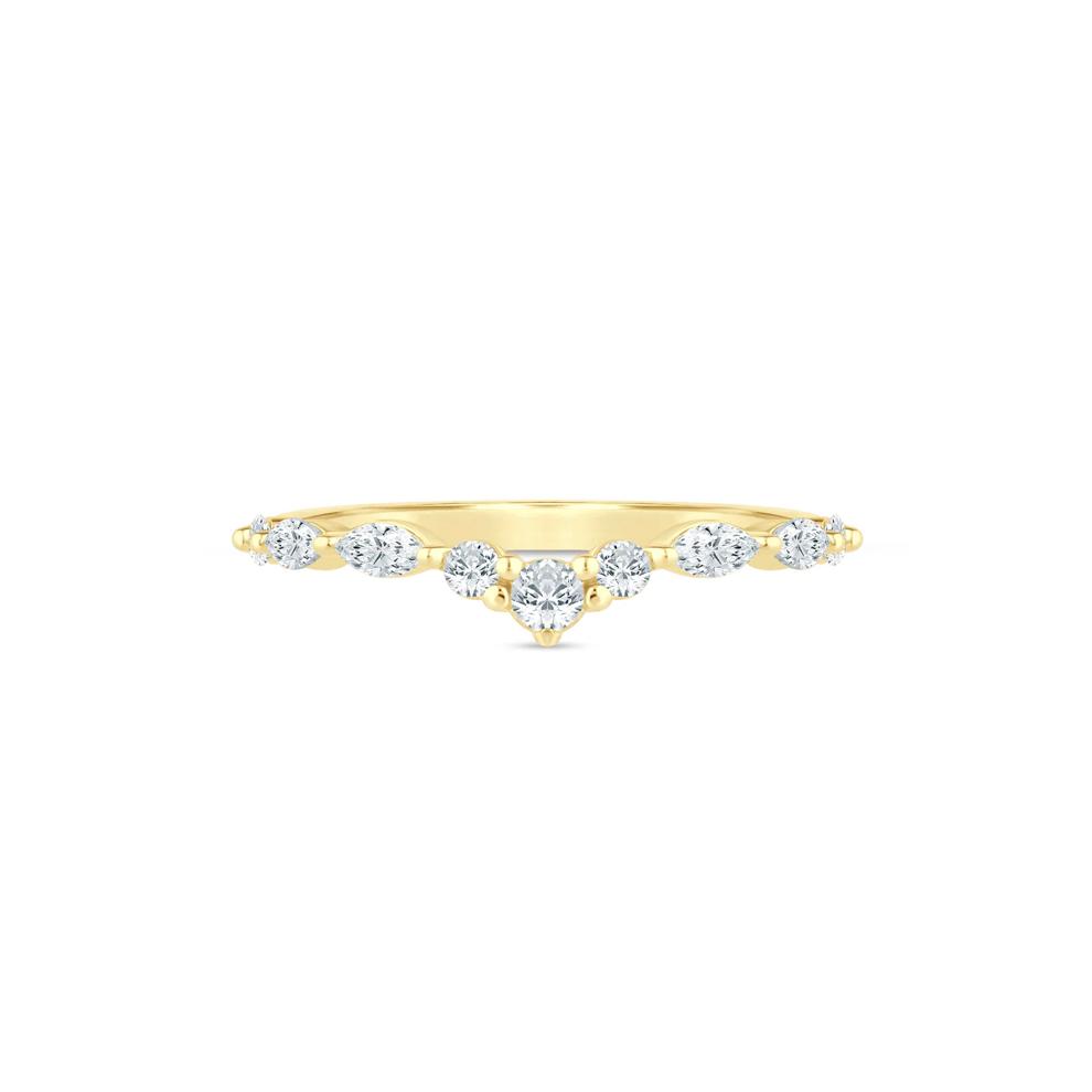 Lab Grown Diamond Round and Marquise Contour Band in 14K Yellow Gold (3/8 ct. tw.) – Image 1 of 3