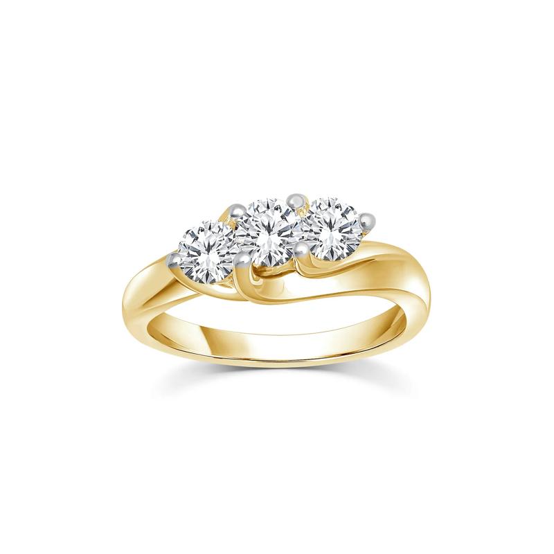 Diamond Three-Stone Ring in 14K Yellow Gold &#40;1 ct. tw.&#41; – Image 1 of 3