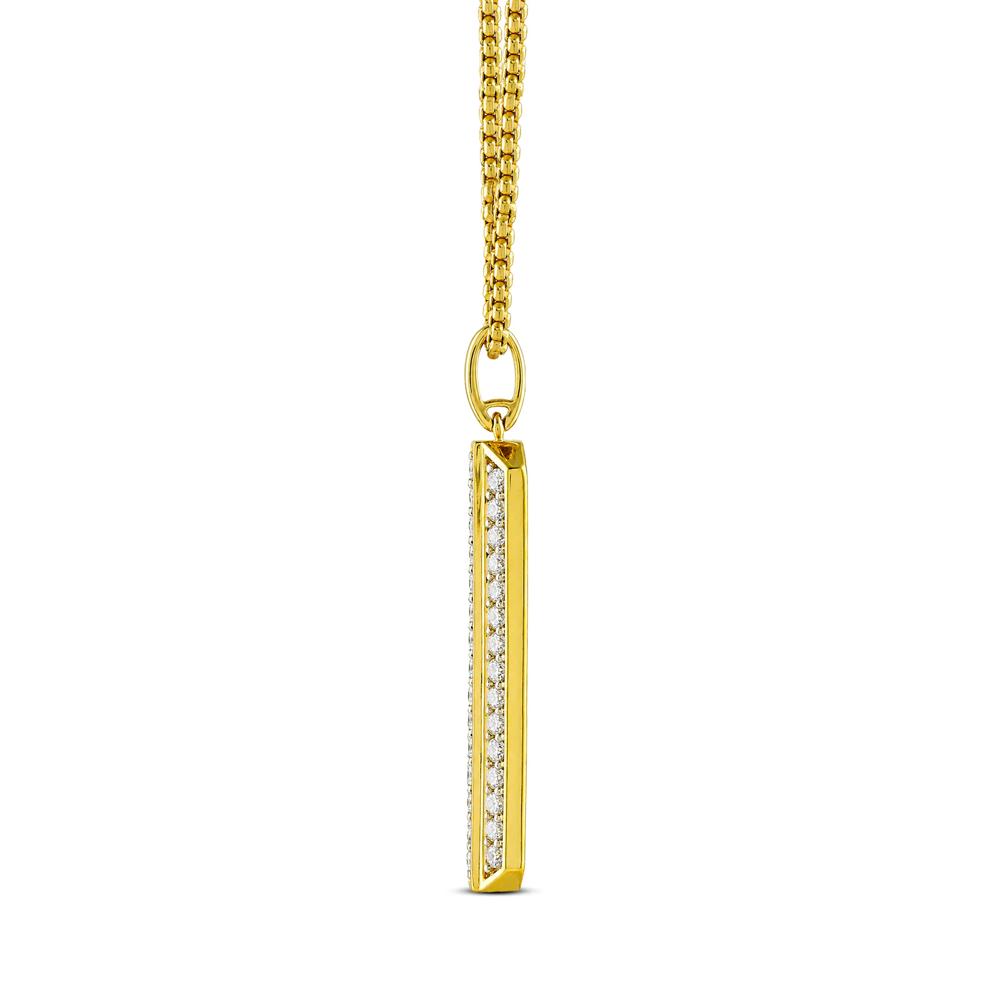 Men's Lab Grown Diamond Pendant Necklace in 10K Yellow Gold (1 ct. tw.) – Image 2 of 3