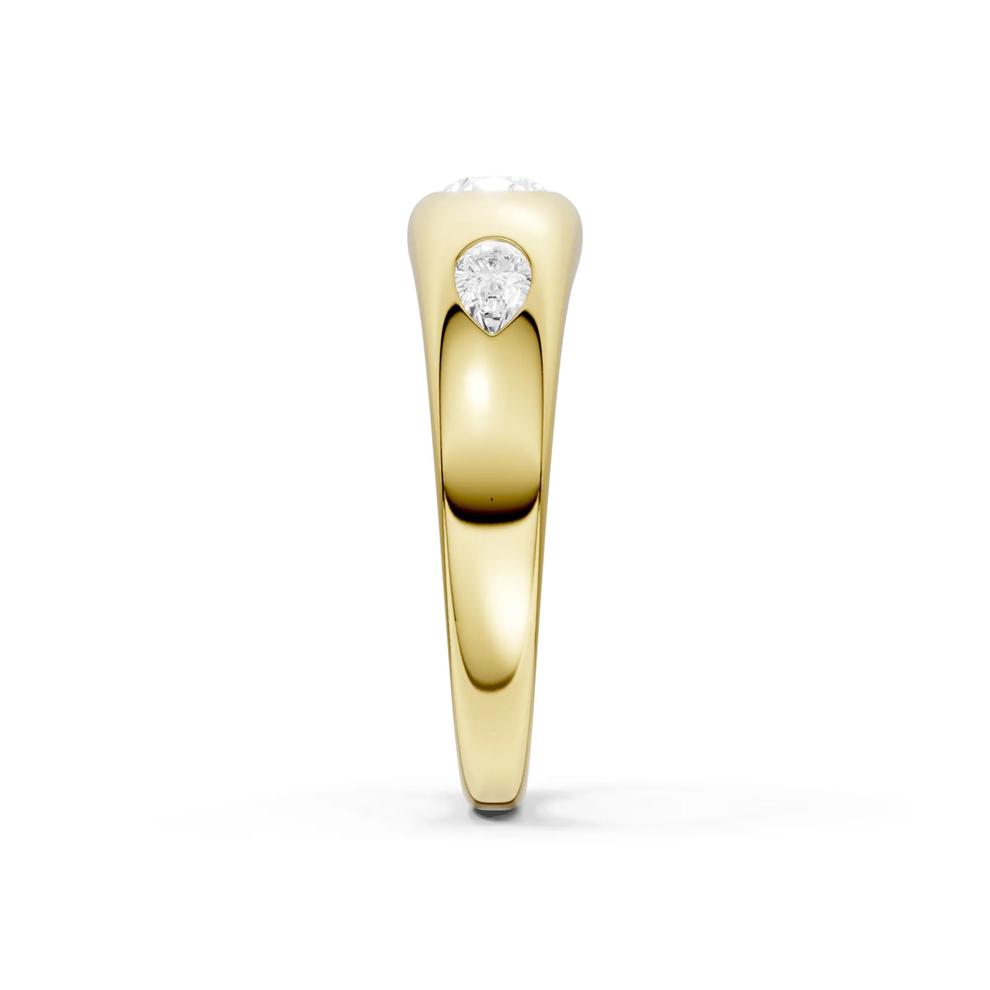 Lab Grown Diamond Oval &amp; Pear-Shaped Ring in 14K Yellow Gold (3/4 ct. tw.) – Image 3 of 4