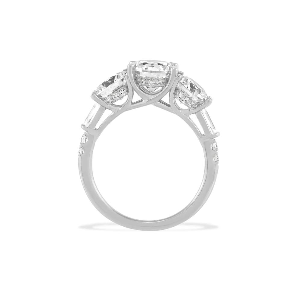 Lab Grown Diamond Round Center Three-Stone Engagement Ring in 14K White Gold (4 1/2 ct. tw.) – Image 2 of 4