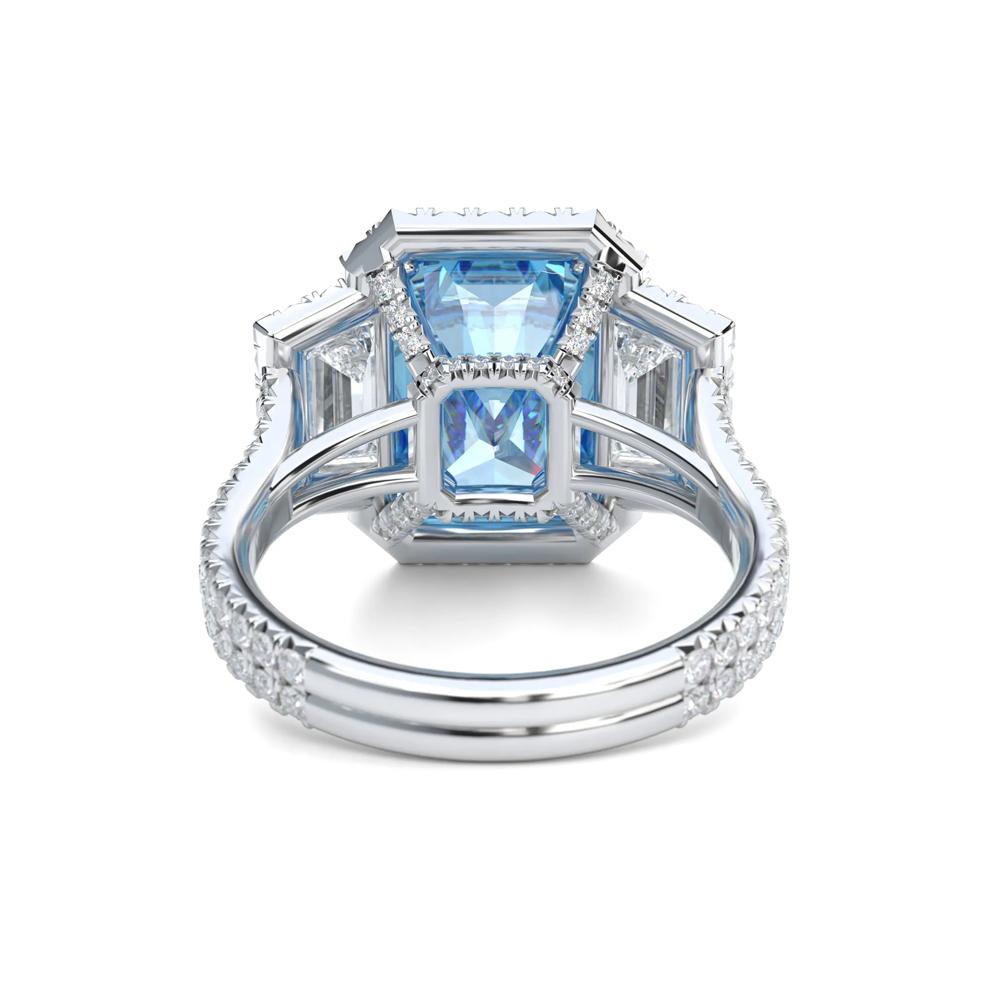 Lab Grown Diamond Blue Diamond Center Engagement Ring in Platinum (7 1/2 ct. tw.) – Image 4 of 5