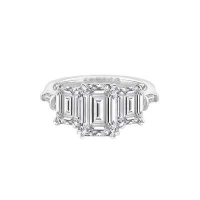 Lab Grown Diamond Three-Stone Ring in Platinum (5 1/5 ct. tw.)