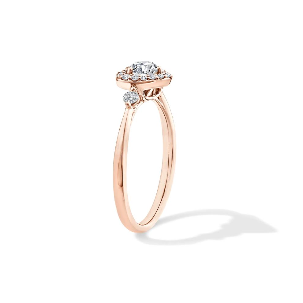Lab Grown Diamond Heart Halo Promise Ring in 10K Rose Gold (1/2 ct. tw.) – Image 3 of 4