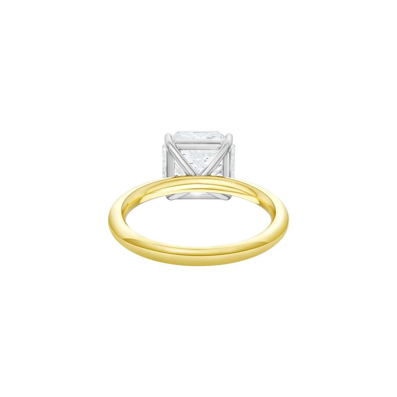 Lab Grown Diamond Square Solitaire Ring in 14K Yellow &amp; White Gold &#40;3 ct.&#41; – Image 4 of 4