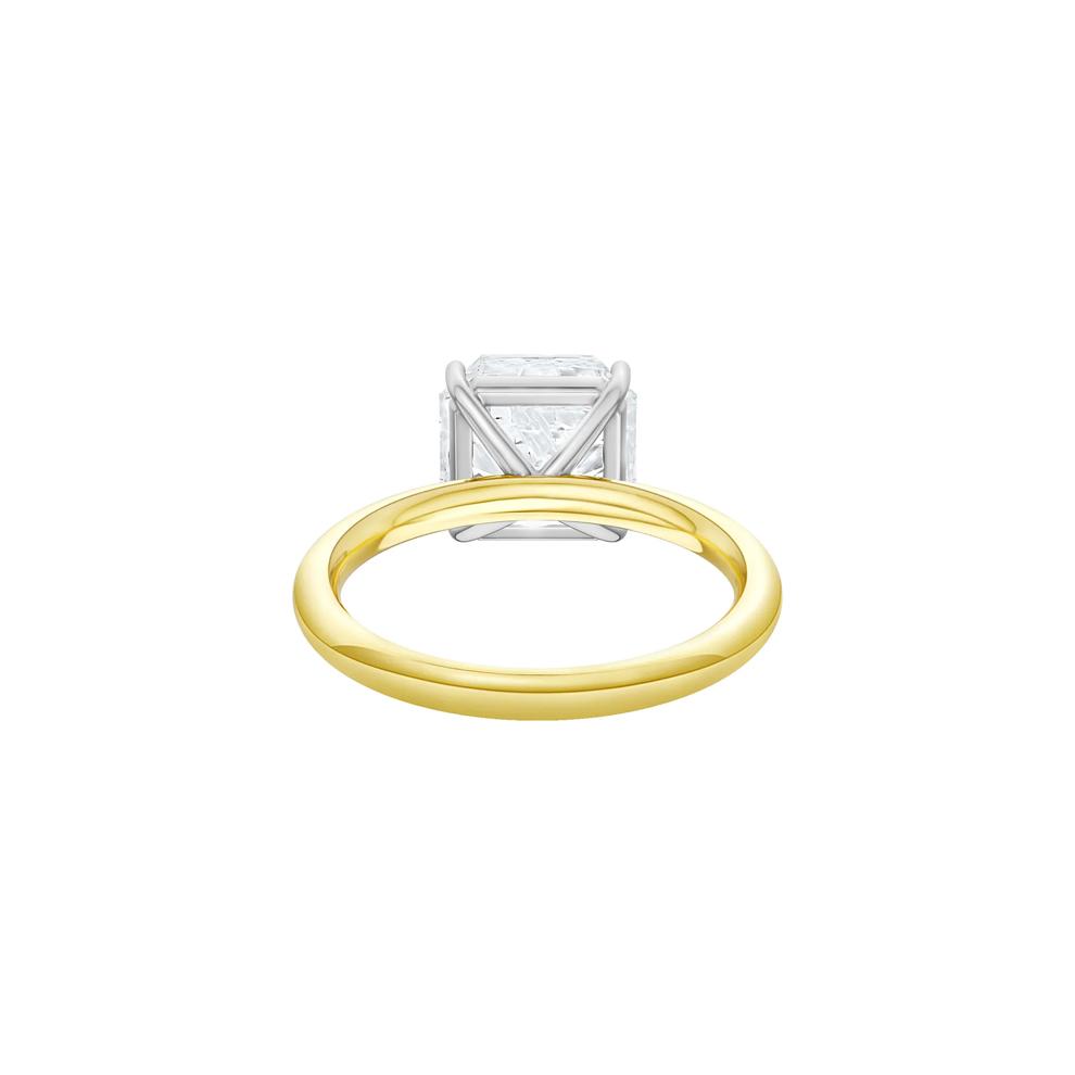Lab Grown Diamond Square Solitaire Ring in 14K Yellow &amp; White Gold (3 ct.) – Image 4 of 4