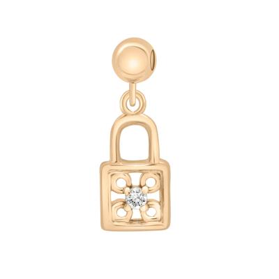 Diamond Accent Padlock Bead Charm