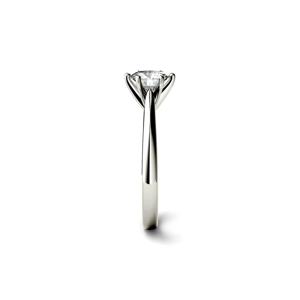 Round Moissanite Solitaire Ring in 14K White Gold (1 ct. dew) – Image 3 of 4