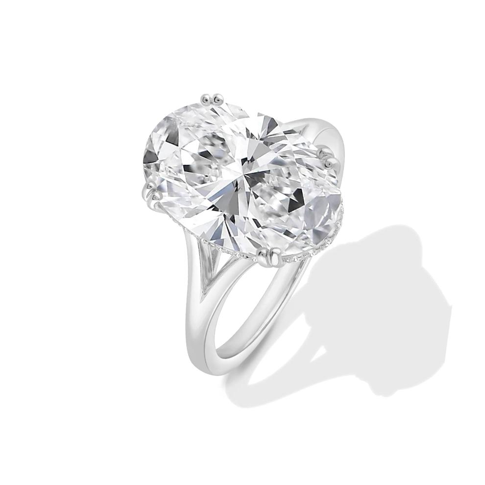 Lab Grown Diamond Oval Engagement Ring in 14K White Gold (7 1/5 ct. tw.) – Image 4 of 4