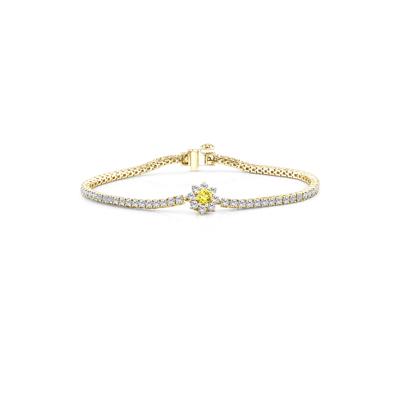 Yellow Lab Grown Diamond Starburst Cluster Tennis Bracelet in 14K Yellow Gold (3 1/2 ct. tw.)