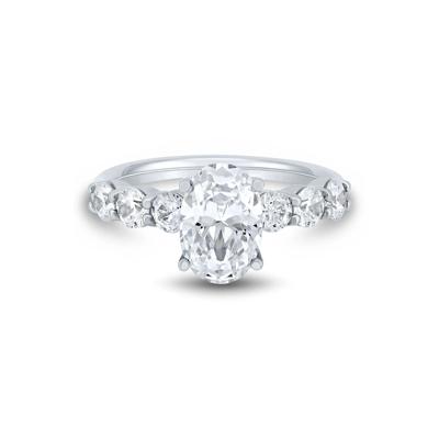 Lab Grown Diamond Oval Engagement Ring in 14K White Gold (3 ct. t.w.)