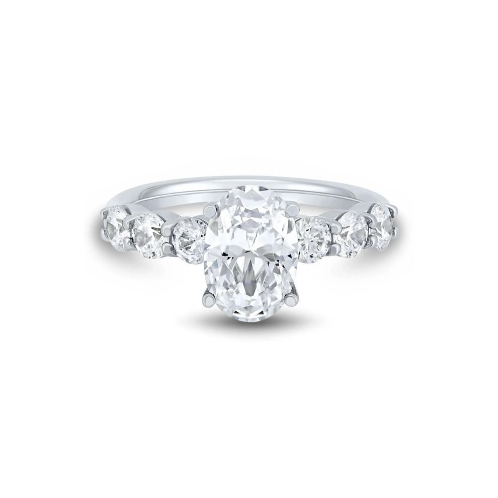 Lab Grown Diamond Oval Engagement Ring in 14K White Gold (3 ct. t.w.) – Image 1 of 3