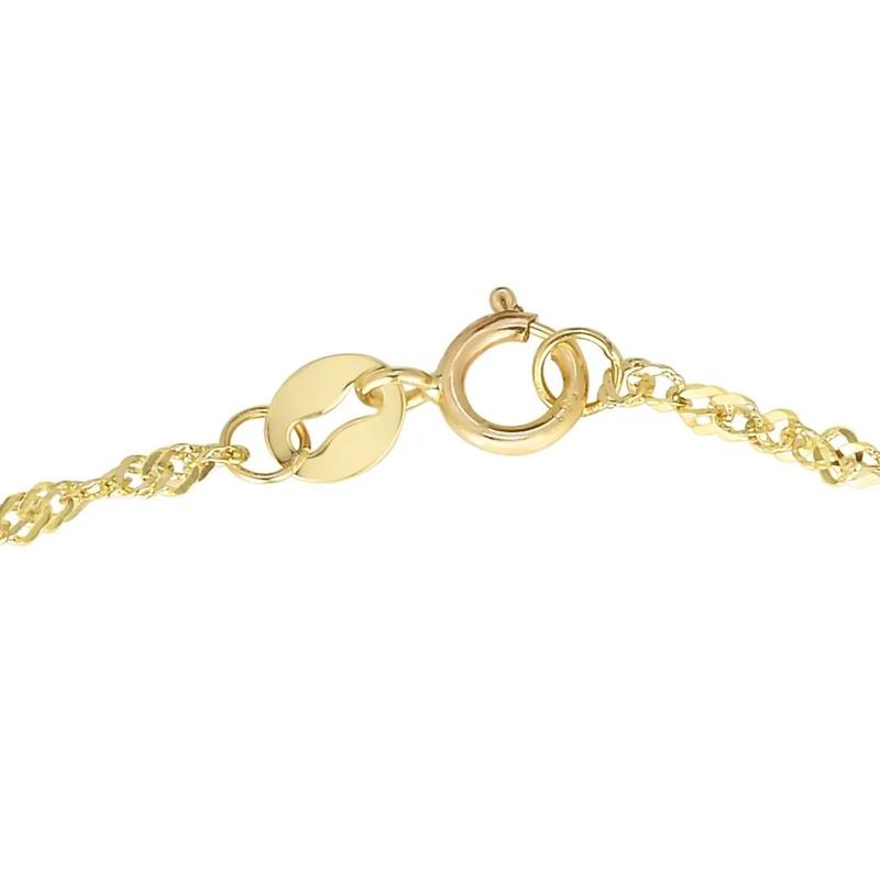 Singapore Chain Ankle Bracelet in 14K Yellow Gold – Image 2 of 3