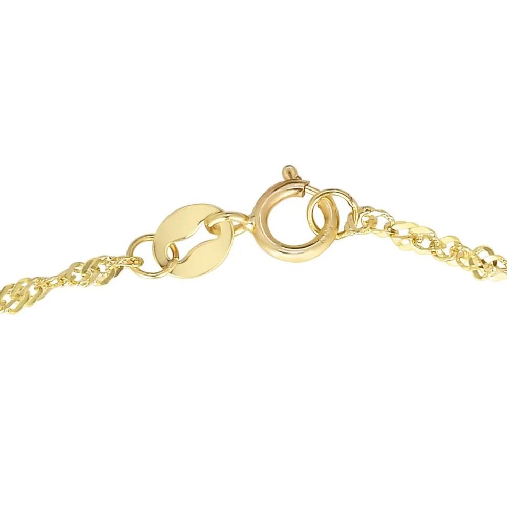 Singapore Chain Ankle Bracelet in 14K Yellow Gold – Image 2 of 3