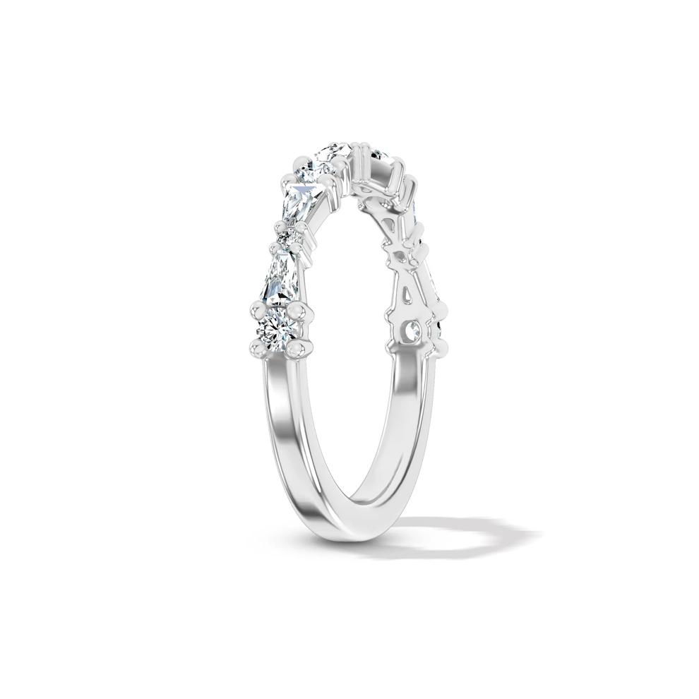 Lab Grown Diamond Baguette &amp; Round Anniversary Band in 14K White Gold (1/2 ct. tw.) – Image 3 of 4