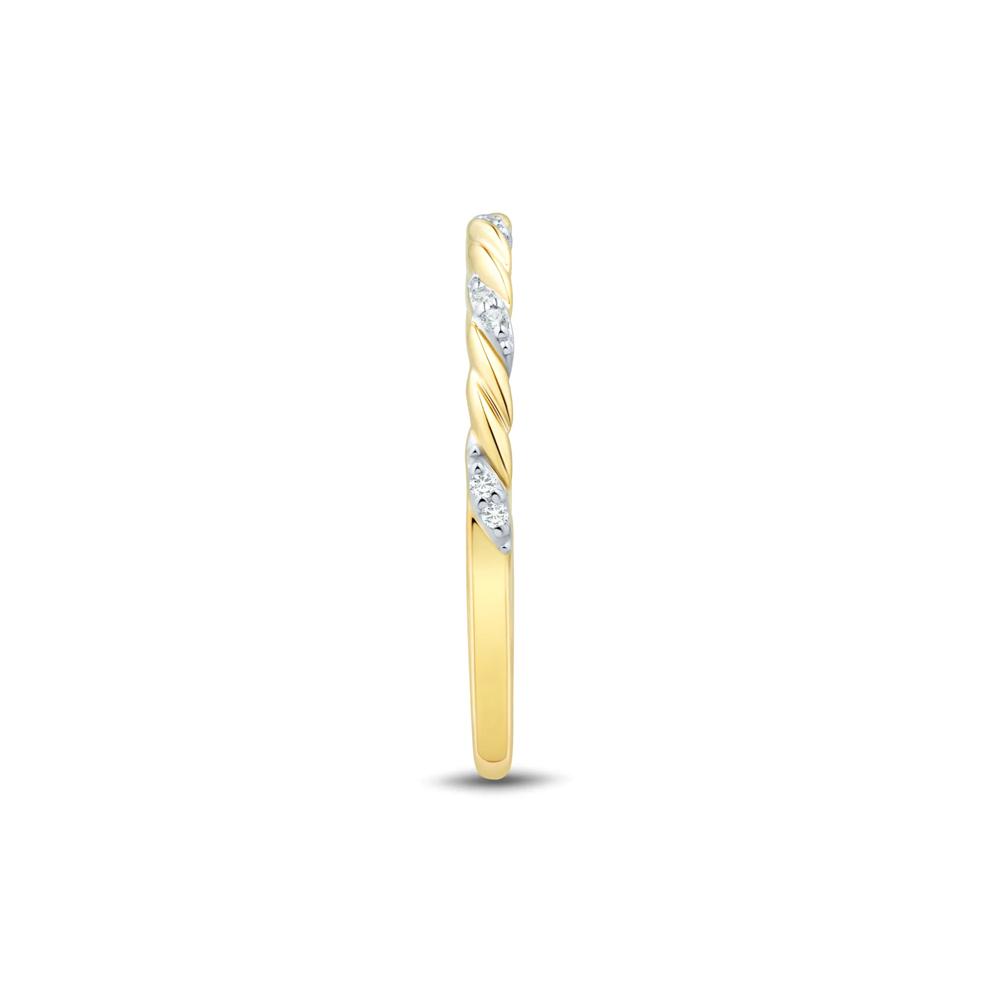 Diamond Accent Twist Band in 10K Yellow Gold – Image 3 of 3