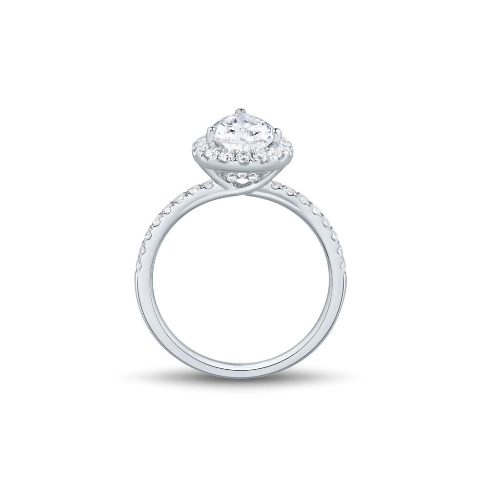 Lab Grown Diamond Pear-Shaped Halo Engagement Ring in 14K White Gold (2 ct. tw.) – Image 2 of 3