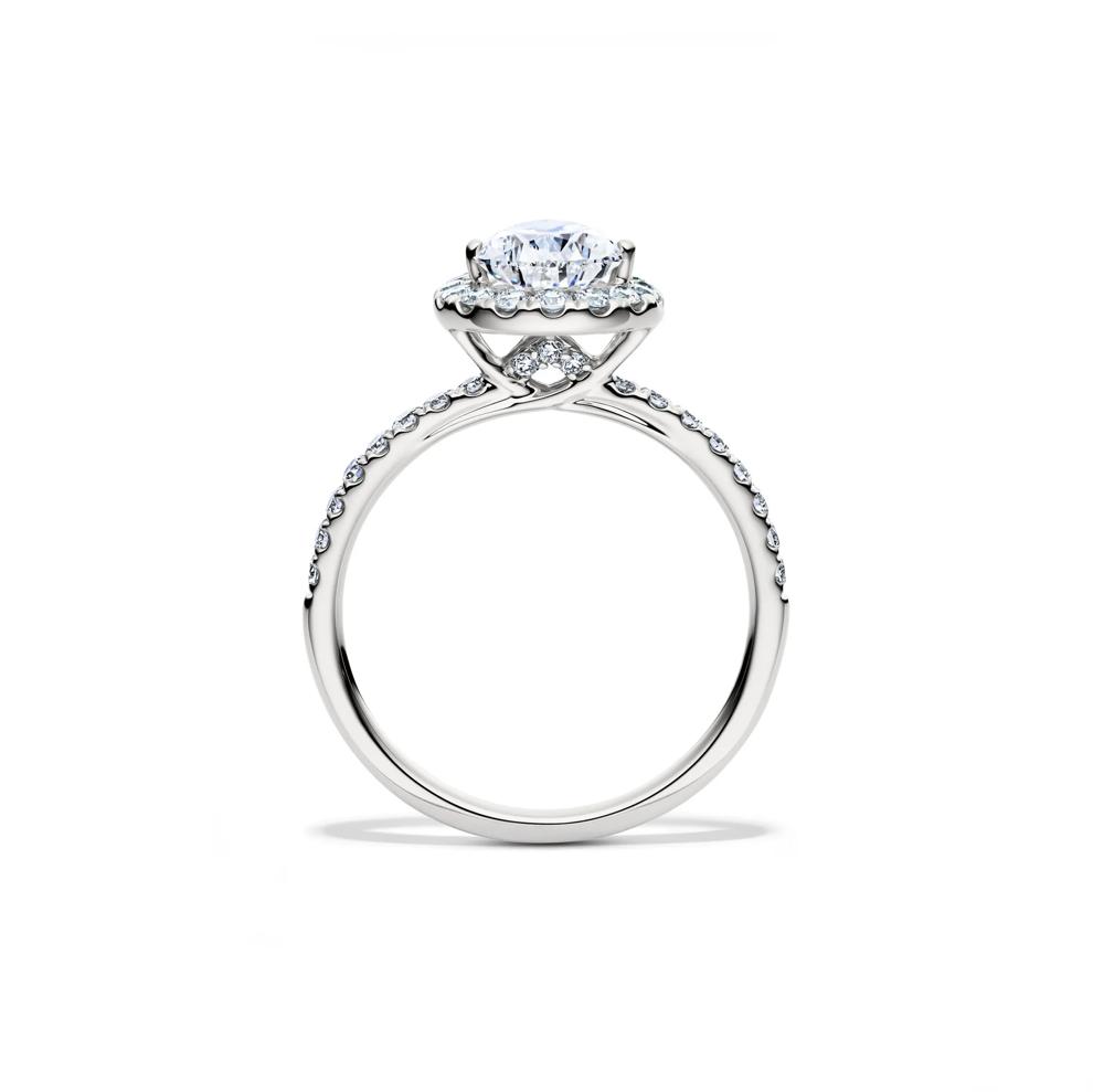 Lab Grown Diamond Pear-Shaped Halo Engagement Ring in 14K White Gold (2 ct. tw.) – Image 2 of 3