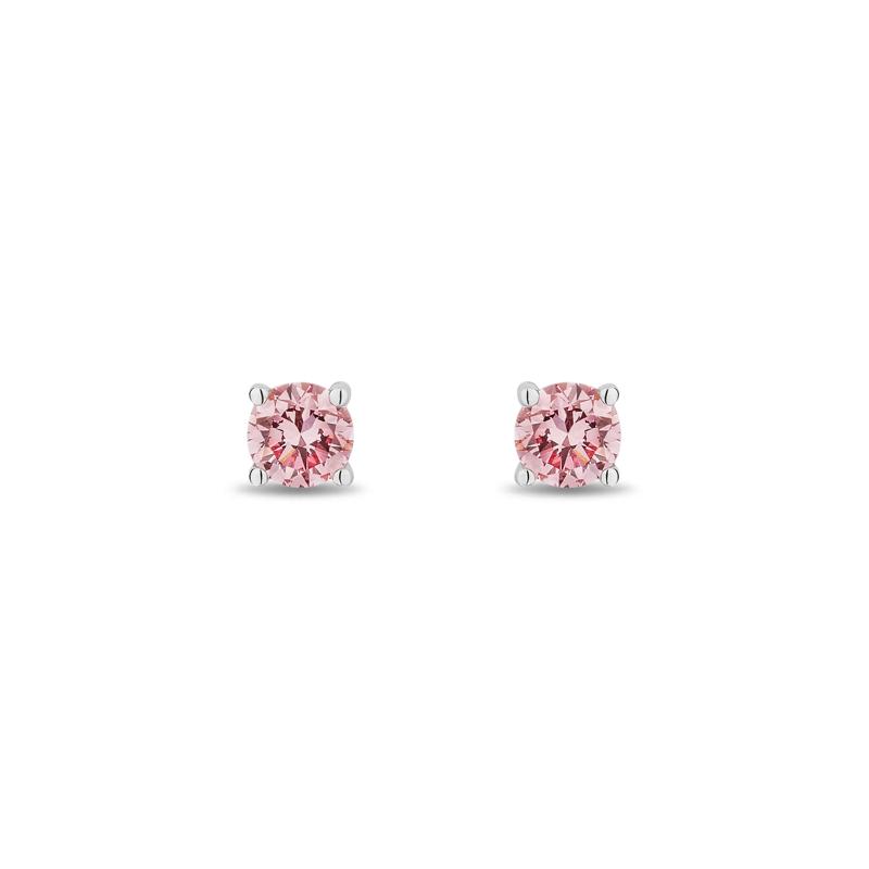 Lab Grown Diamond Pink Stud Earrings in 14K White Gold &#40;1/4 ct. tw.&#41; – Image 2 of 2