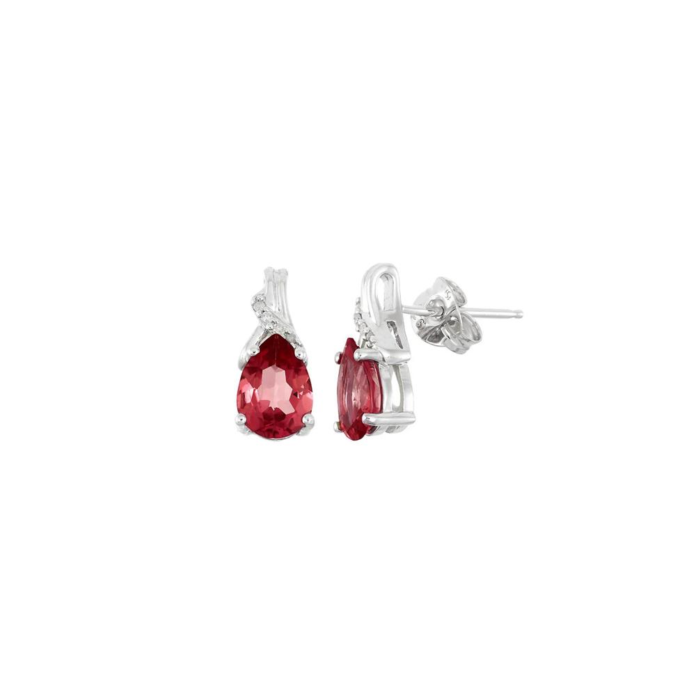 Lab Created Ruby &amp; Diamond Pendant &amp; Earrings Boxed Set in Sterling Silver – Image 2 of 3