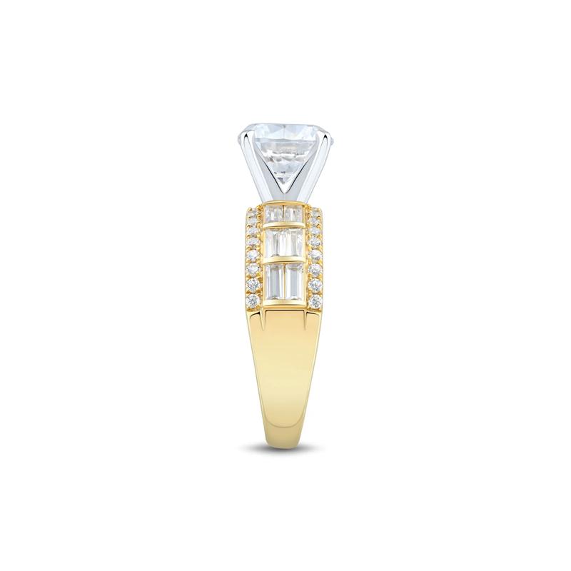 Lab Grown Diamond Semi-Mount in 14K Yellow &amp; White Gold &#40;Setting Only&#41; – Image 4 of 6