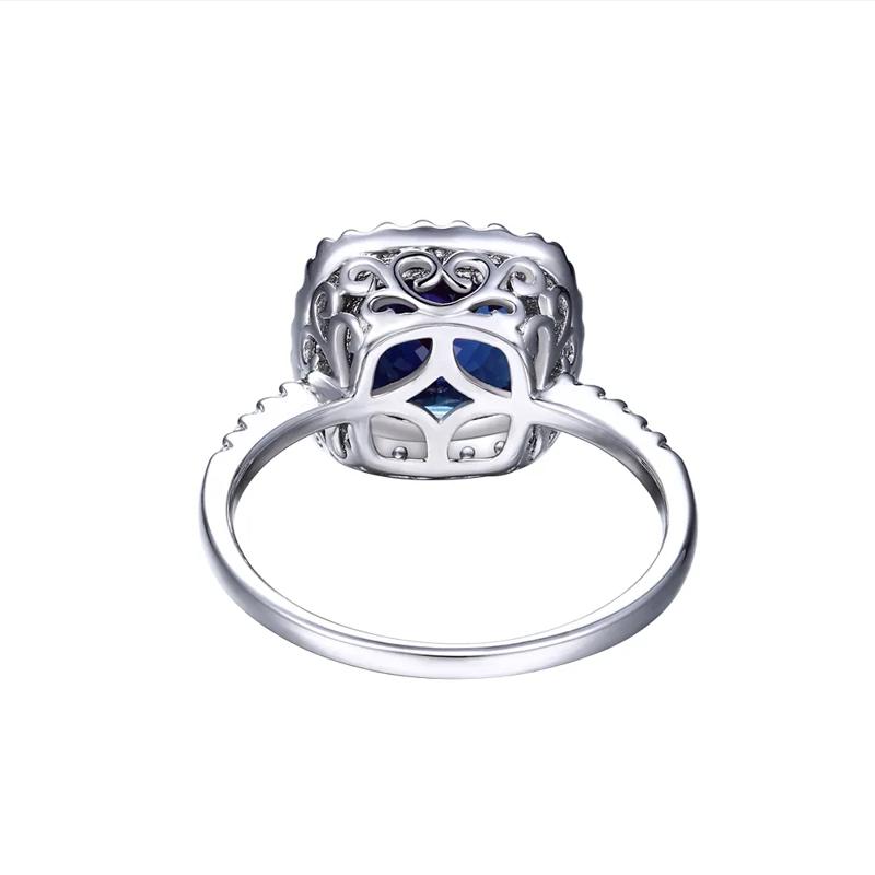 Lab Created Alexandrite Ring with Cushion Cut in Sterling Silver – Image 4 of 4