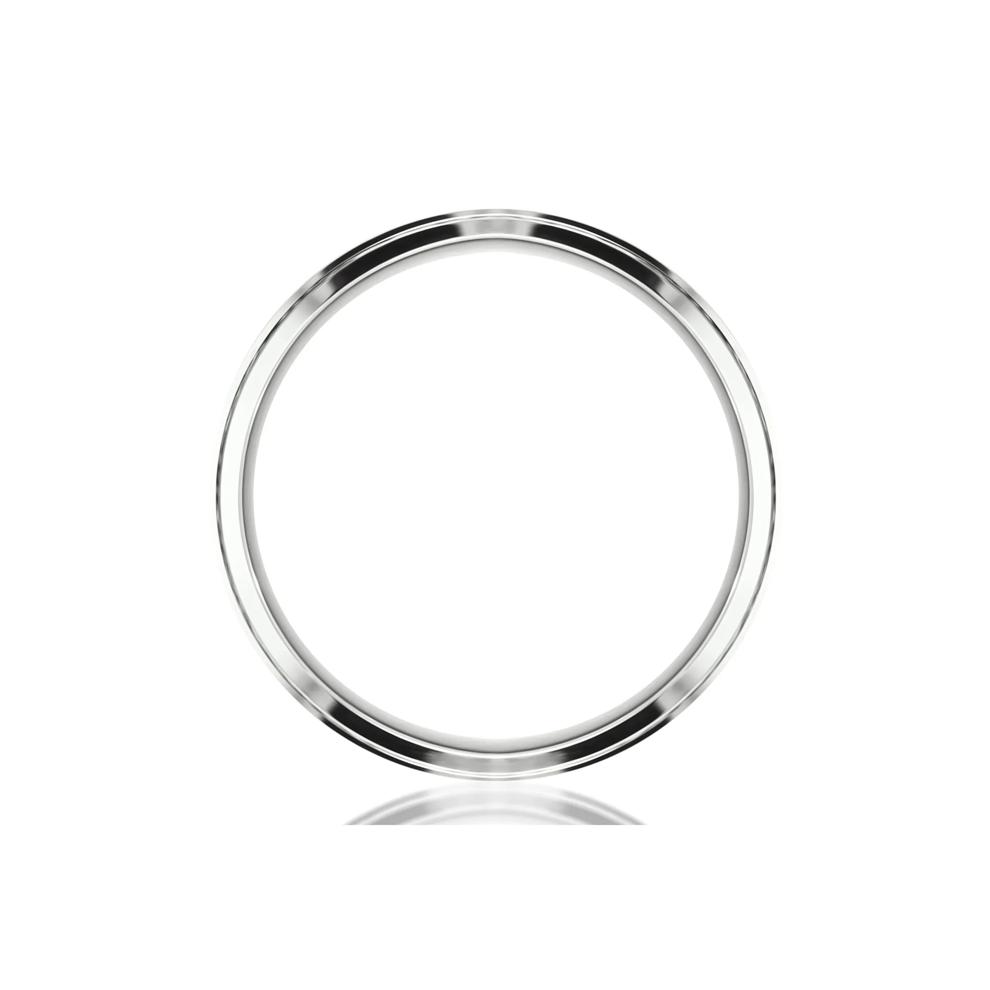 Men&rsquo;s Bevel Edge Satin Wedding Band in 14K White Gold, 8MM – Image 2 of 3