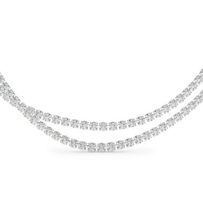 Lab Grown Diamond Double Row Necklace in 14K White Gold (50 ct. tw.)