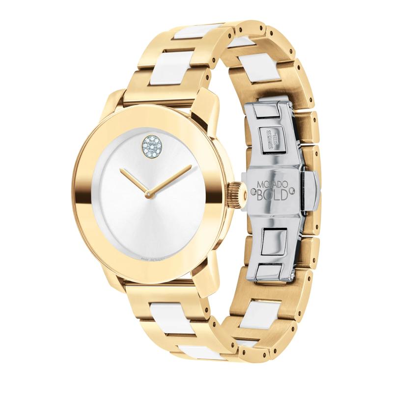 Ceramic Men&rsquo;s Watch in Gold Ion-Plated Stainless Steel – Image 2 of 3