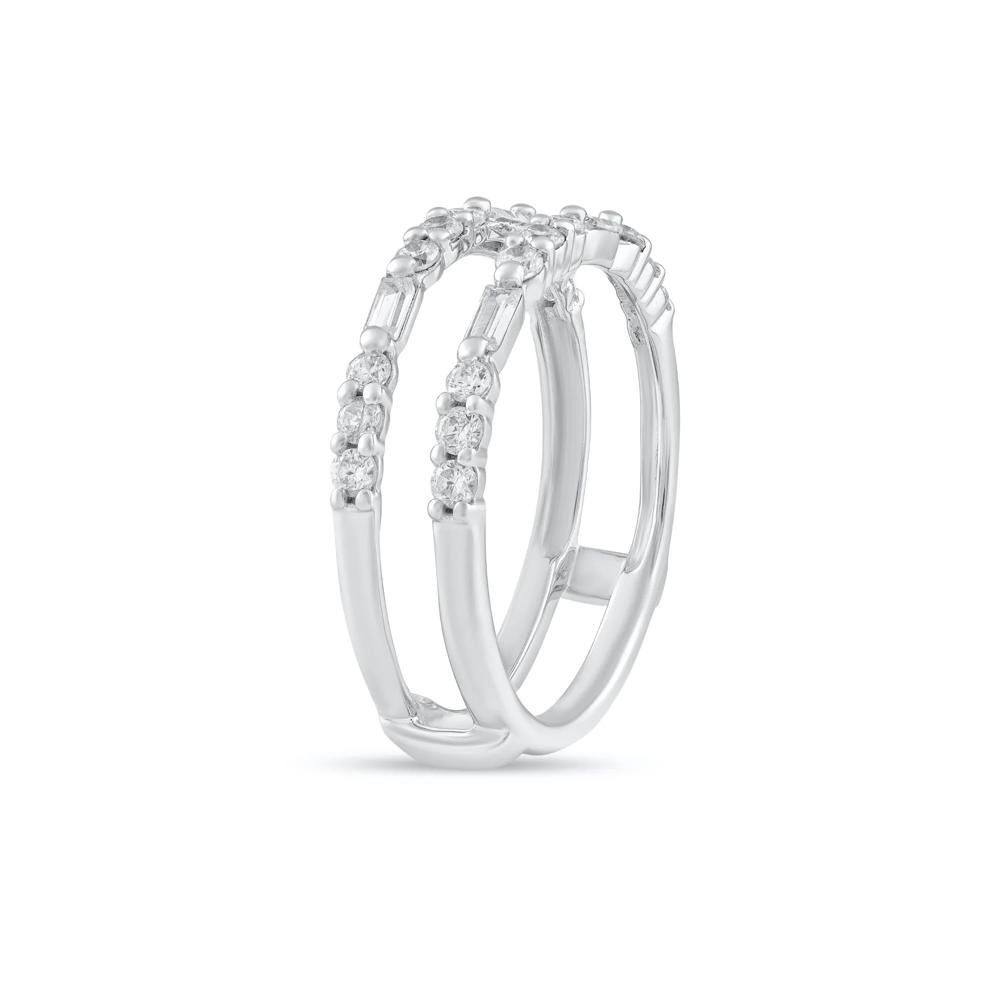 Diamond Round &amp; Baguette Insert Ring in 10K White Gold (1/2 ct. tw.) – Image 4 of 4