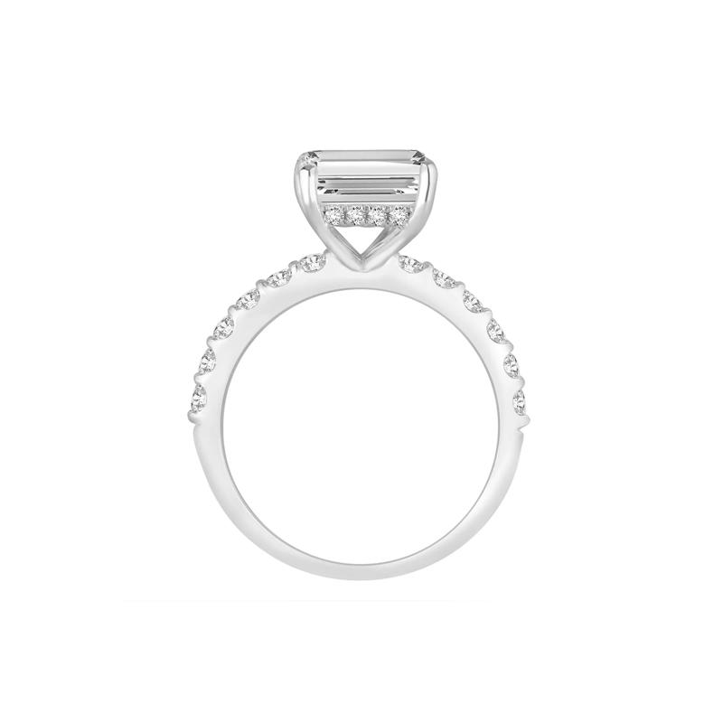 Lab Grown Diamond Emerald-Cut Engagement Ring in 14K White Gold &#40;7 3/4 ct. tw.&#41; – Image 2 of 4