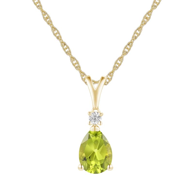 Peridot &amp; Diamond Accent Pendant &amp; Earrings Boxed Set in 10K Yellow Gold – Image 3 of 5