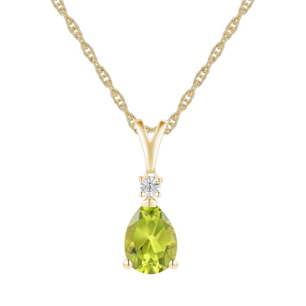 Peridot &amp; Diamond Accent Pendant &amp; Earrings Boxed Set in 10K Yellow Gold – Image 3 of 5