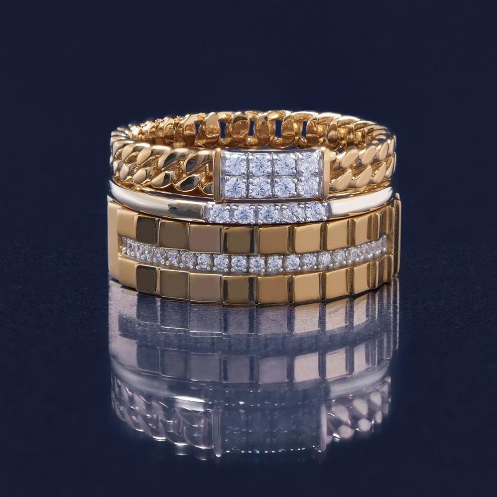 Ribbed Diamond Line Ring in Vermeil (1/10 ct. tw.) – Image 7 of 7