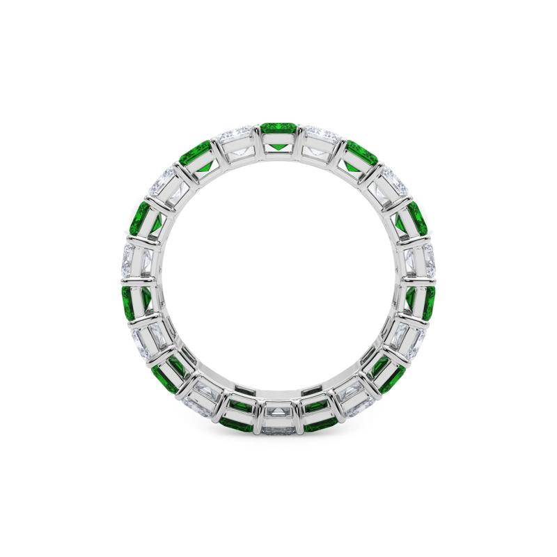 Lab Grown Diamond and Lab-Created Emerald Eternity Band in 14K White Gold &#40;2 3/4 ct. tw.&#41; – Image 2 of 5