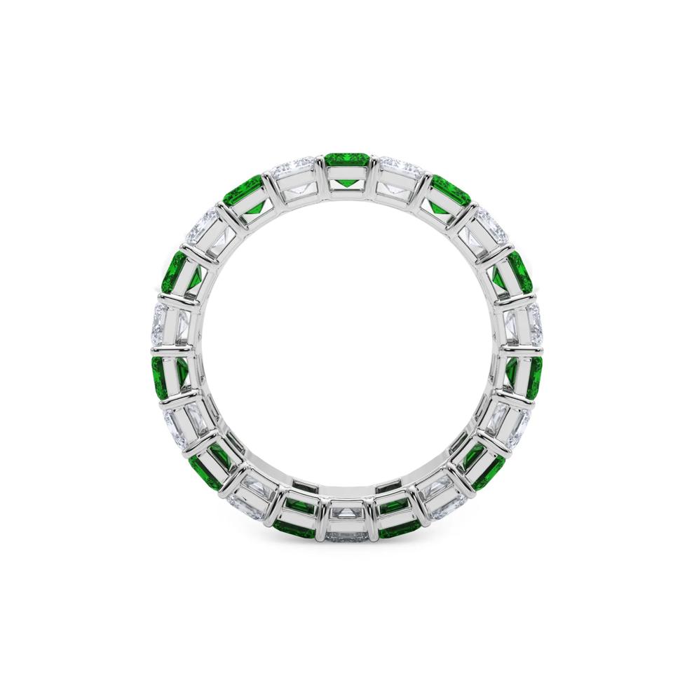 Lab Grown Diamond and Lab-Created Emerald Eternity Band in 14K White Gold (2 3/4 ct. tw.) – Image 2 of 5