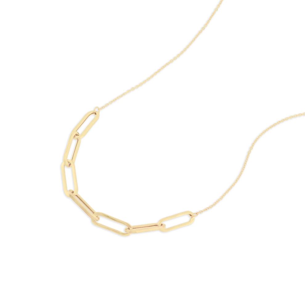 Stationed Paperclip Cable Chain in 14K Yellow Gold, 18" – Image 3 of 4