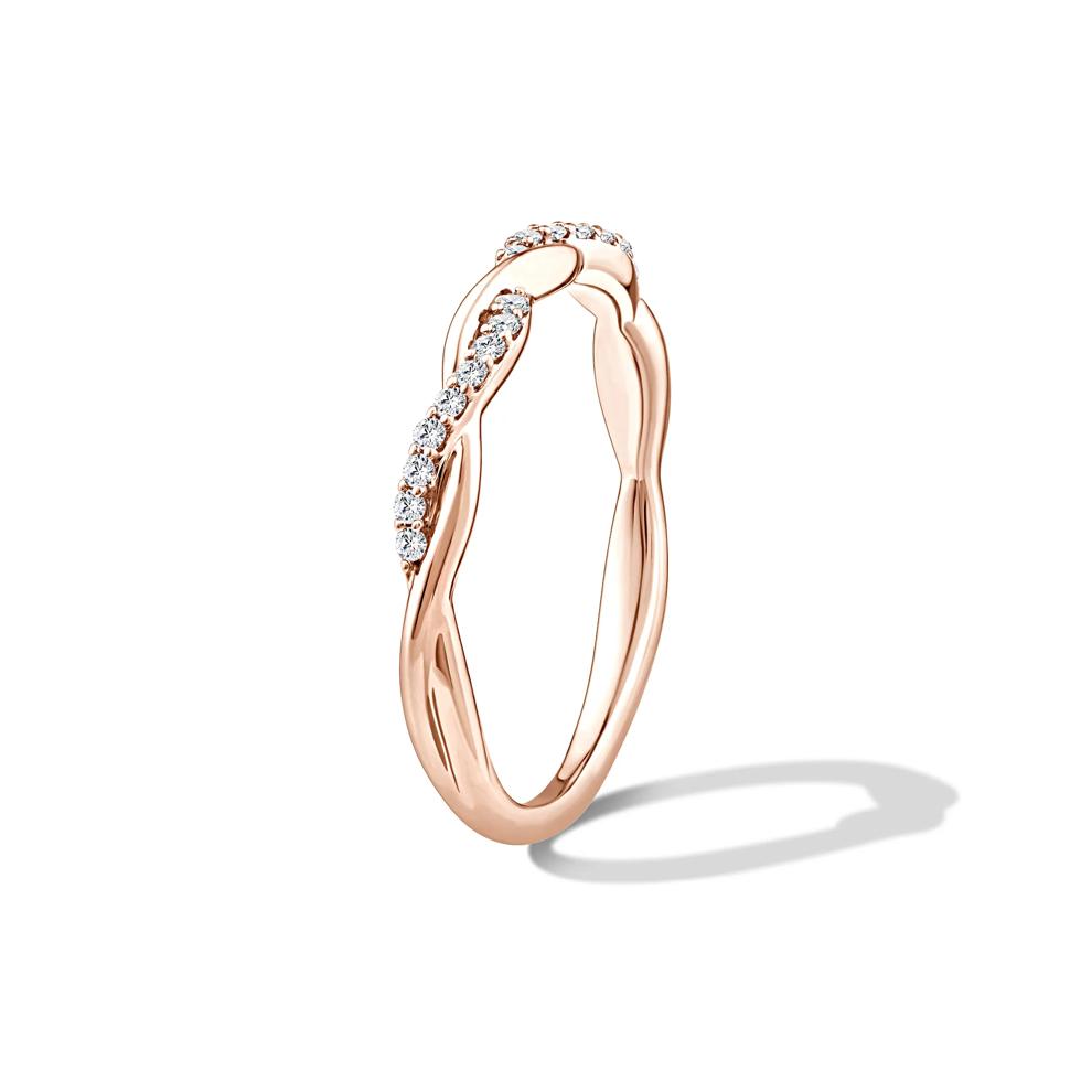Diamond Twisted Anniversary Band in 10K Rose Gold (1/10 ct. tw.) – Image 3 of 4
