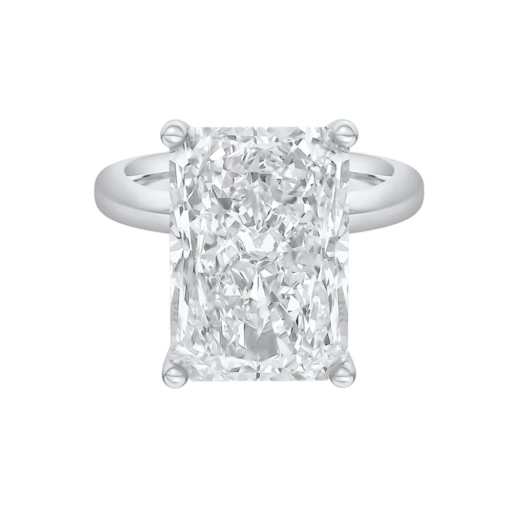 Lab Grown Diamond Radiant-Cut Solitaire Ring in 14K White Gold (10 ct.) – Image 1 of 4