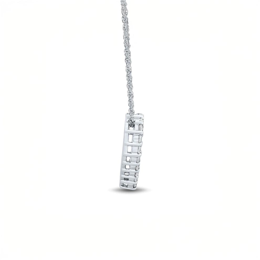 Lab Grown Diamond Round Heart Pendant Necklace in 10K White Gold (1/2 ct. tw.) – Image 2 of 3