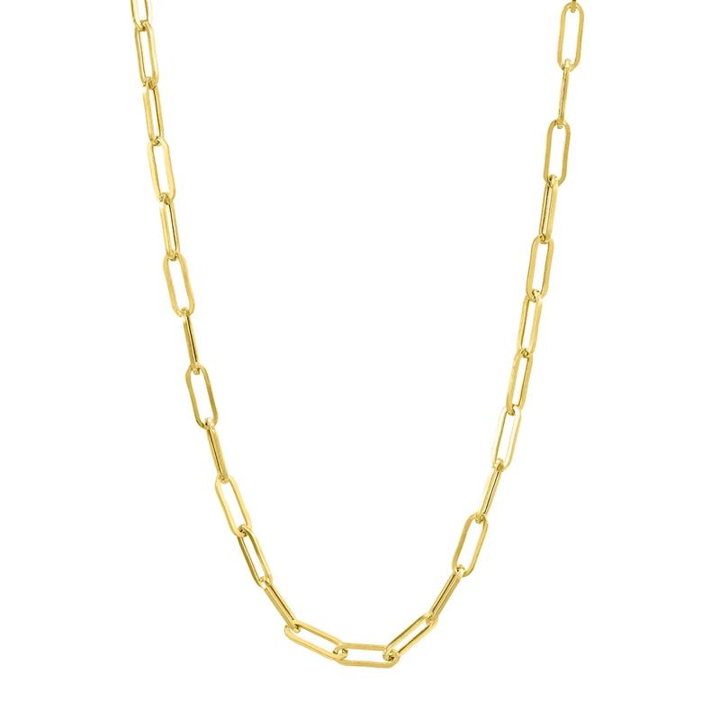 Paperclip Chain Necklace in 14K Yellow Gold, 3.15mm, 18&quot; – Image 1 of 5