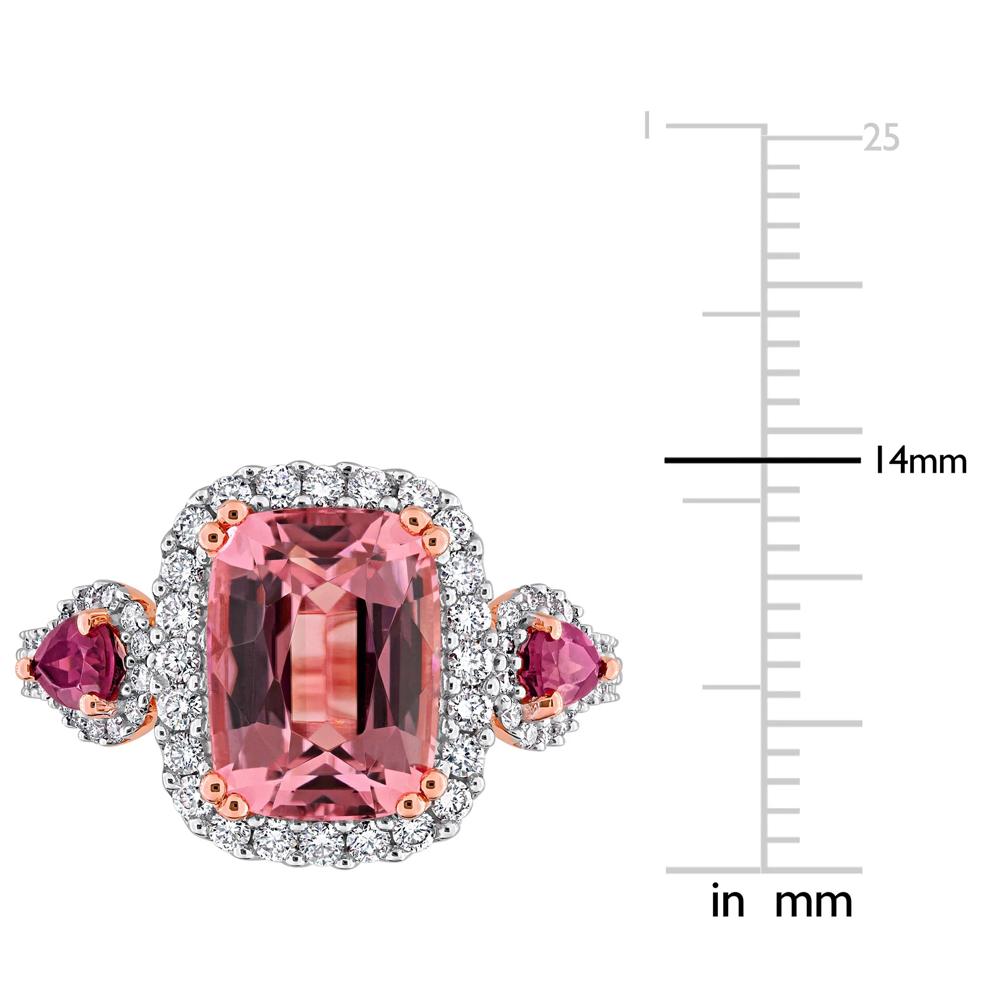 Pink Tourmaline &amp; Diamond Ring in 14K Rose Gold (1/2 ct. tw.) – Image 7 of 7