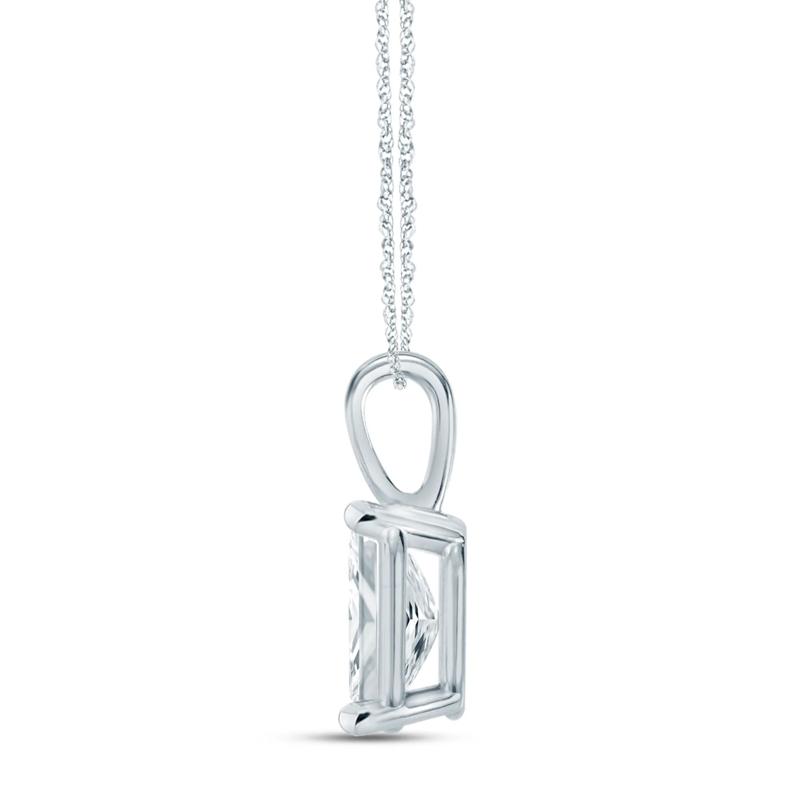 Lab Grown Diamond Emerald-Cut Pendant in 10K White Gold (1 1/2 ct. tw.) – Image 2 of 3